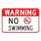 Sign Solutions Usa Warning No Swimming, Aluminum, 12 in x 18 in DCS08DWT1812CUS00087 - alternate 1